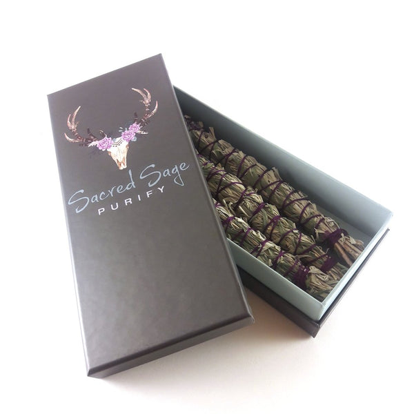 Lavender + Sage Smudge Sticks - Box of 3